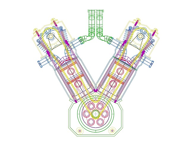 Engine Cad II-Wireframe