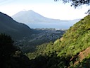 A walk up the canyon wall looking down on Panajachel.