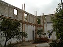 Interior columns with girders and joists.